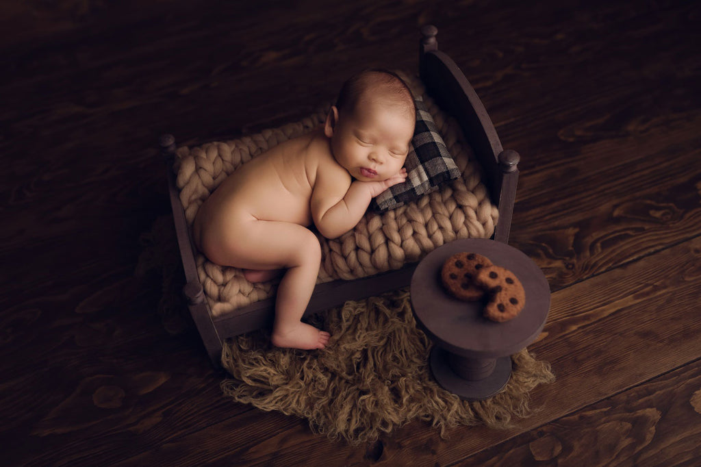 Rustic Cake Stand/Nightstand - 6.5in Tall - Brown