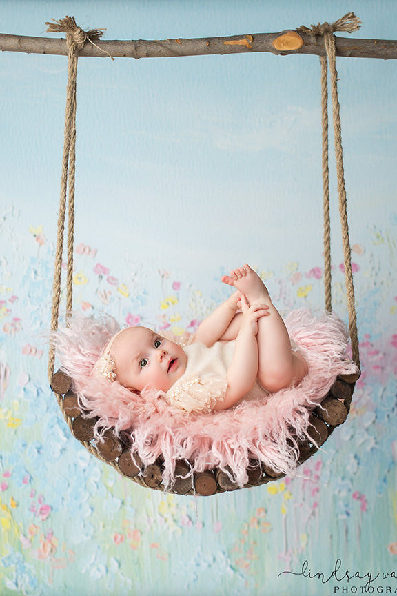 Curved Rustic Swing-Newborn Photography Props