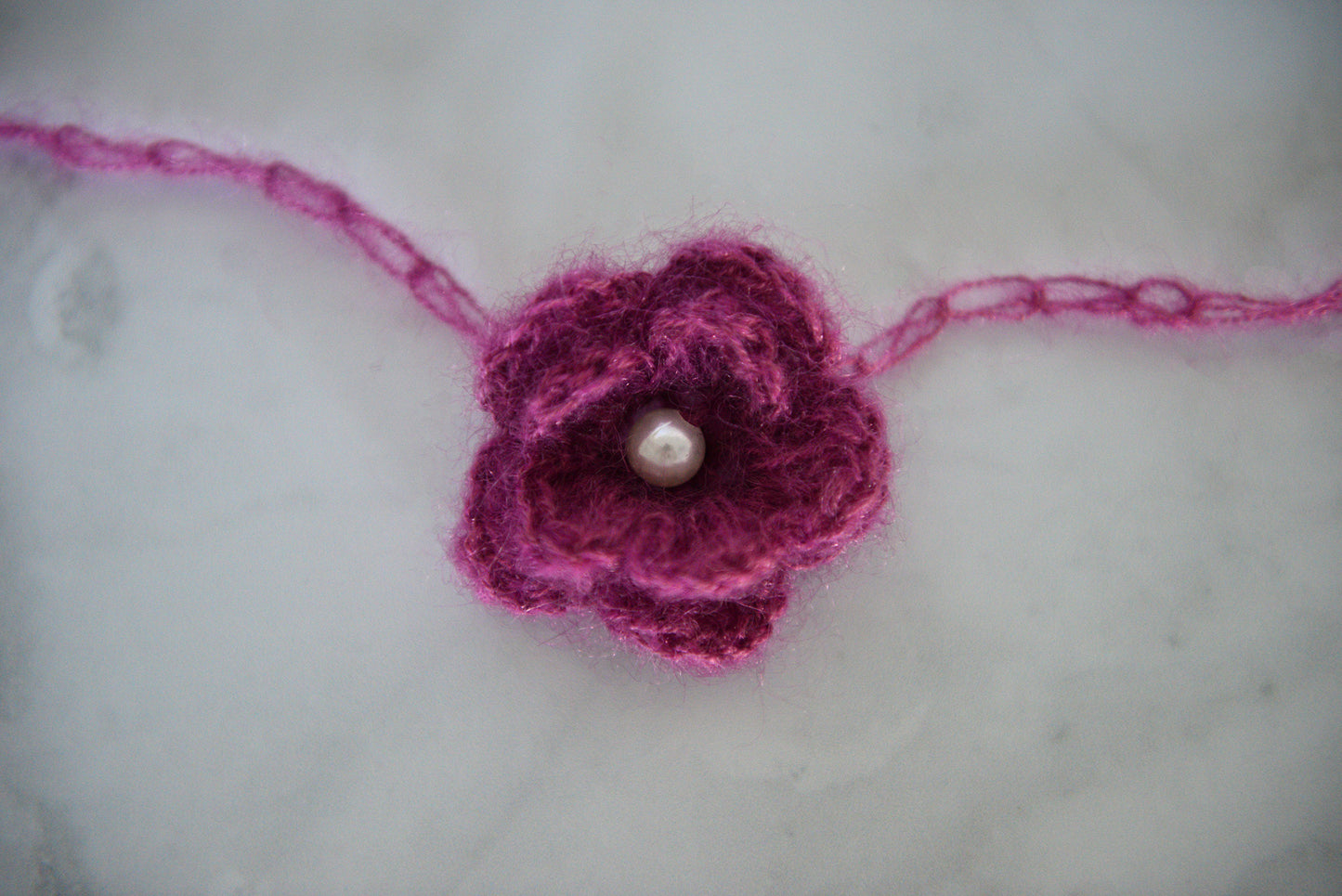 Mohair Flower Headband - Mauve