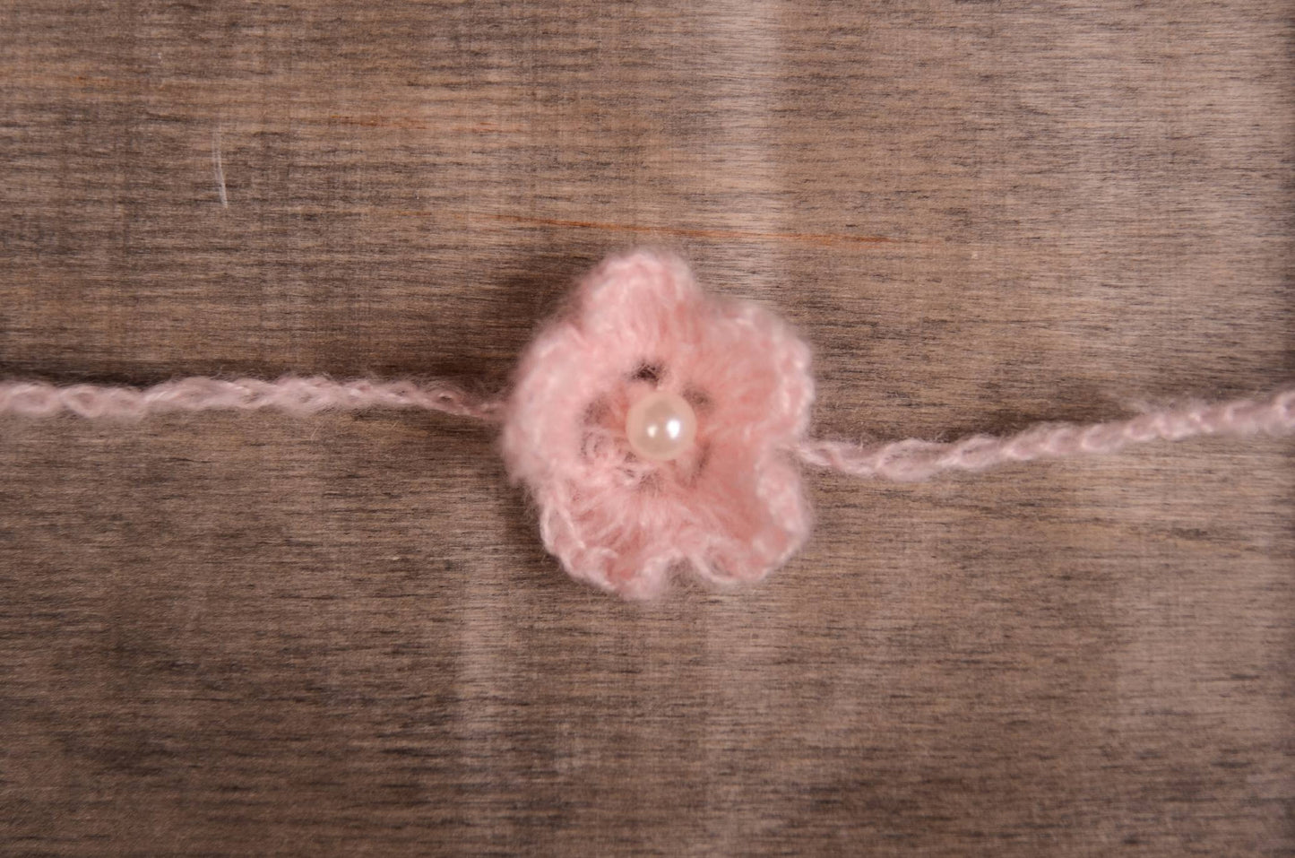 Mohair Flower Headband - Light Pink-Newborn Photography Props
