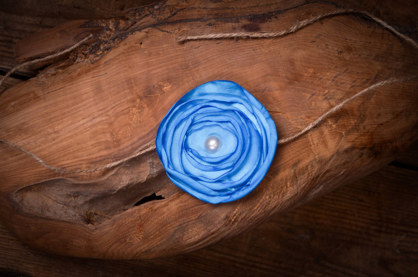 Satin Flower Headband - Blue-Newborn Photography Props