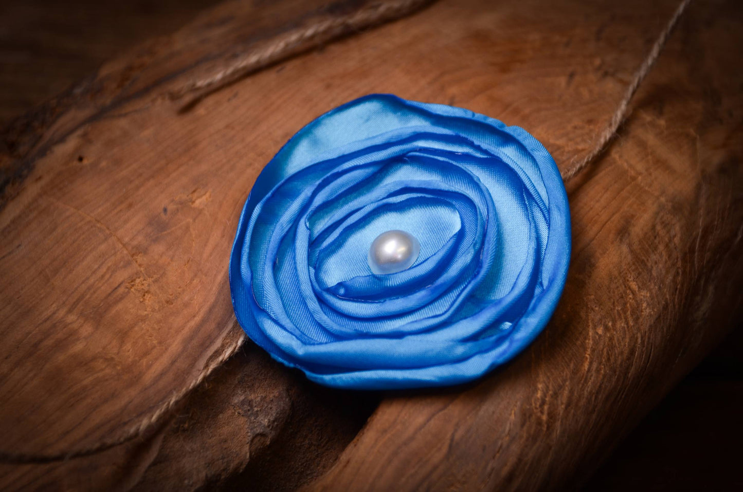 Satin Flower Headband - Blue-Newborn Photography Props