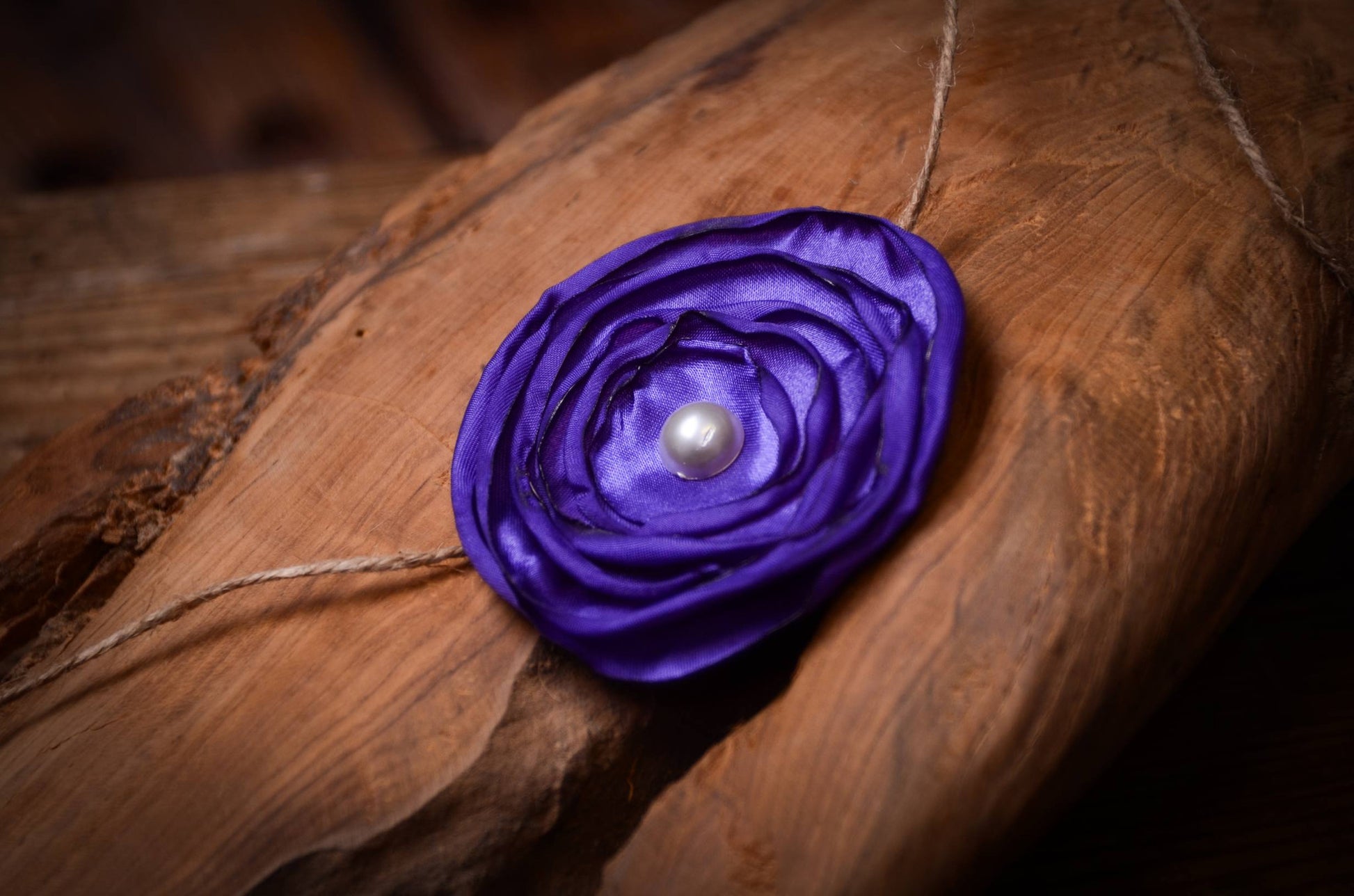 Satin Flower Headband - Purple-Newborn Photography Props