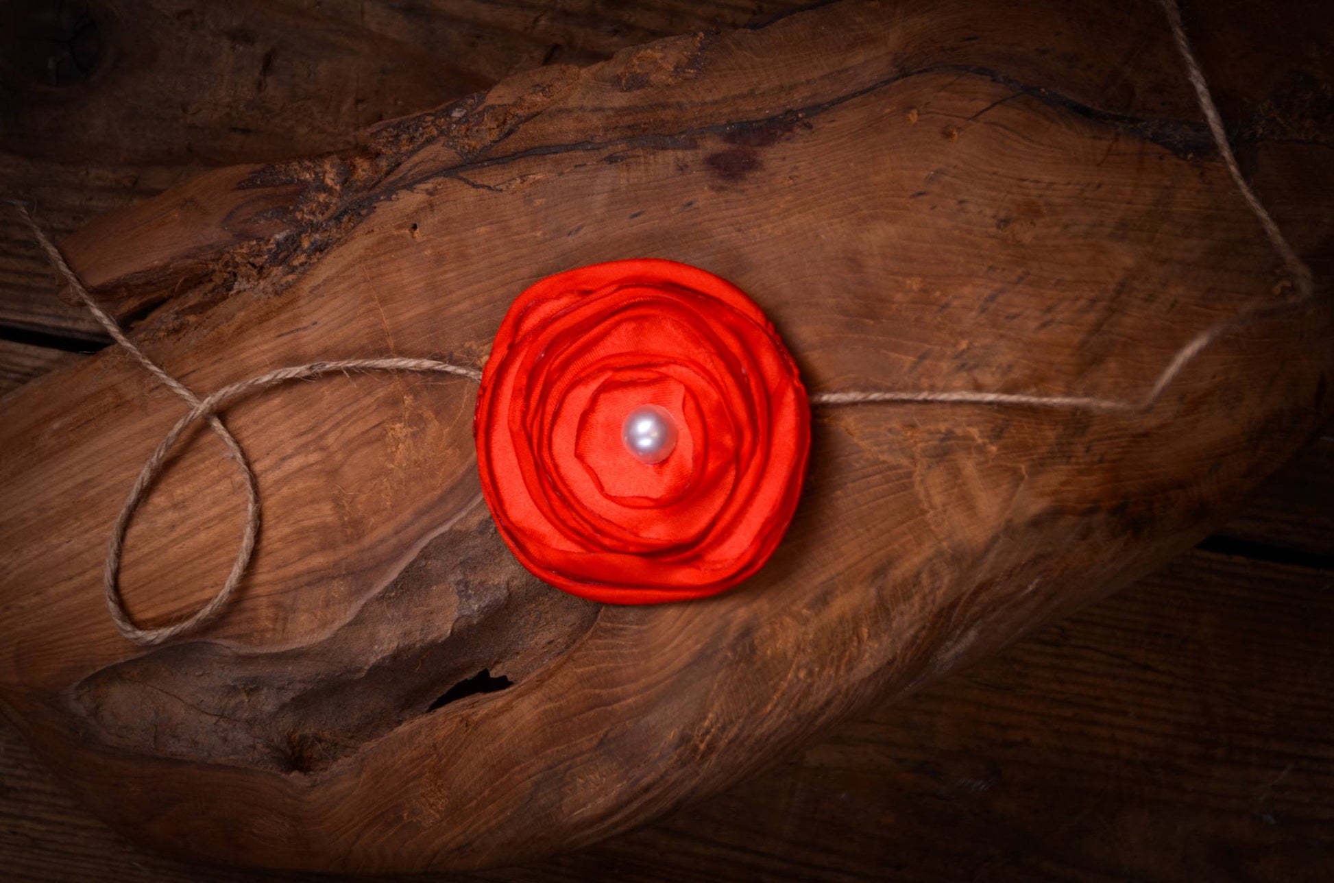 Satin Flower Headband - Red-Newborn Photography Props