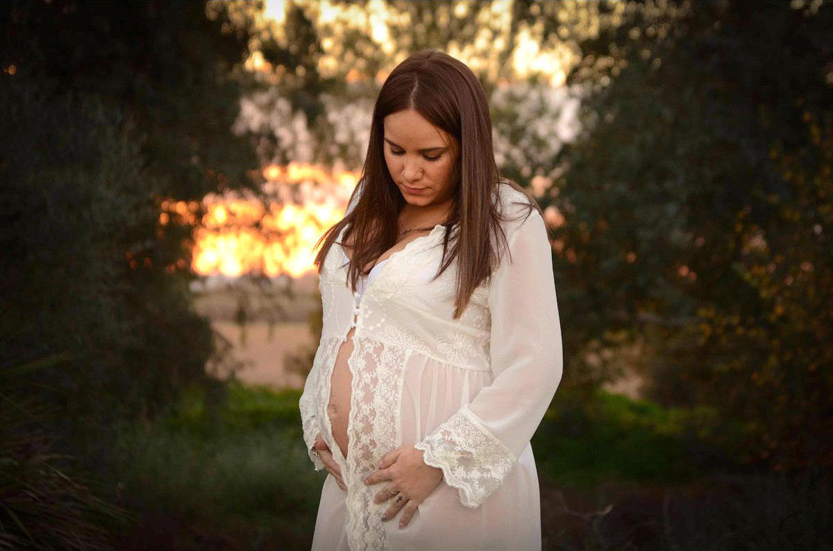 Chiffon and Lace Maternity Dress-Newborn Photography Props