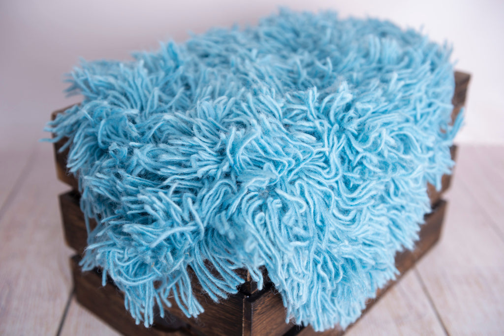 Flokati Rug - Blue - Medium