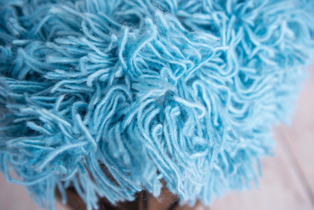 Flokati Rug - Blue - Small