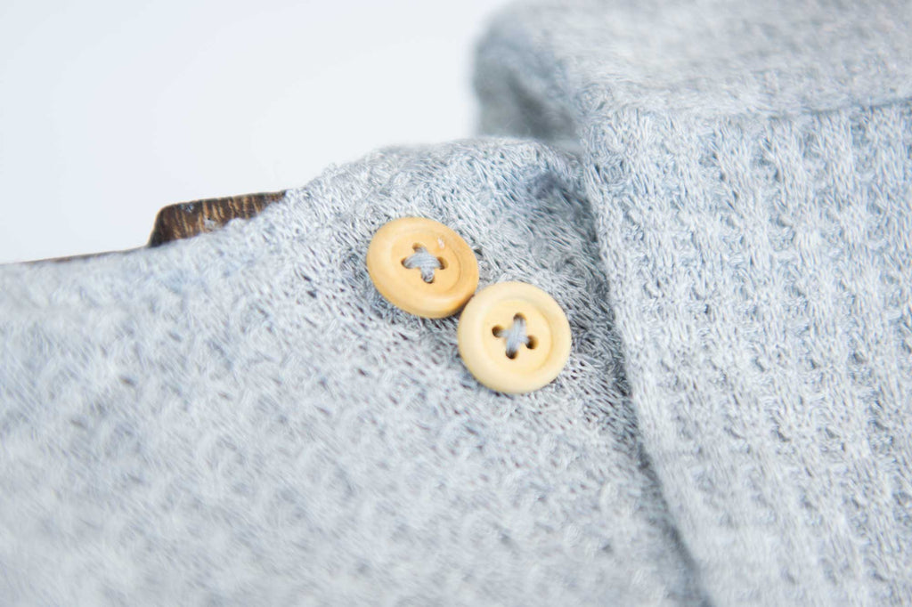 Footed Pajamas - Perforated - Heather Gray