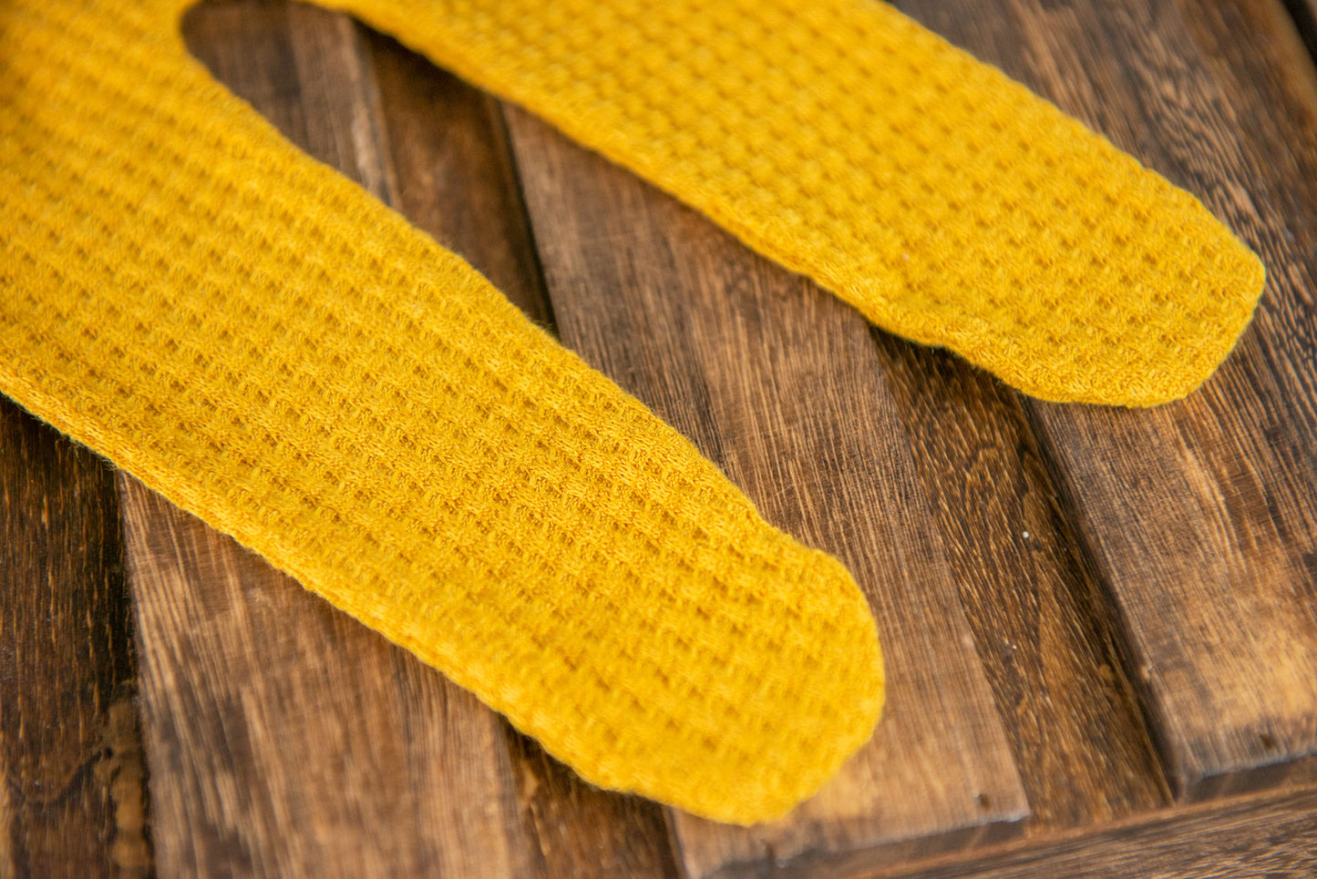 Footed Pajamas - Perforated - Mustard