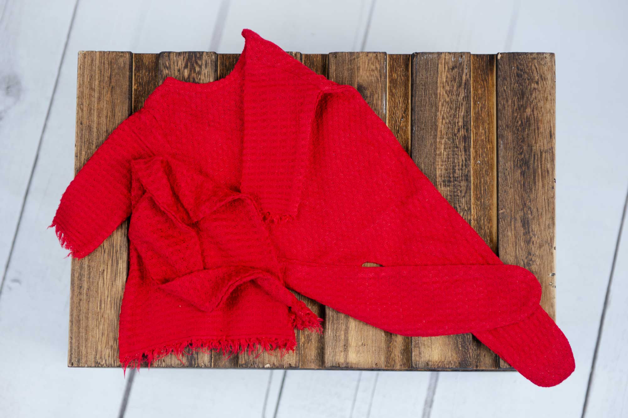 Footed Pajamas - Perforated - Red