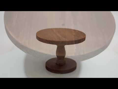 Rustic Cake Stand - 7in Tall - Brown