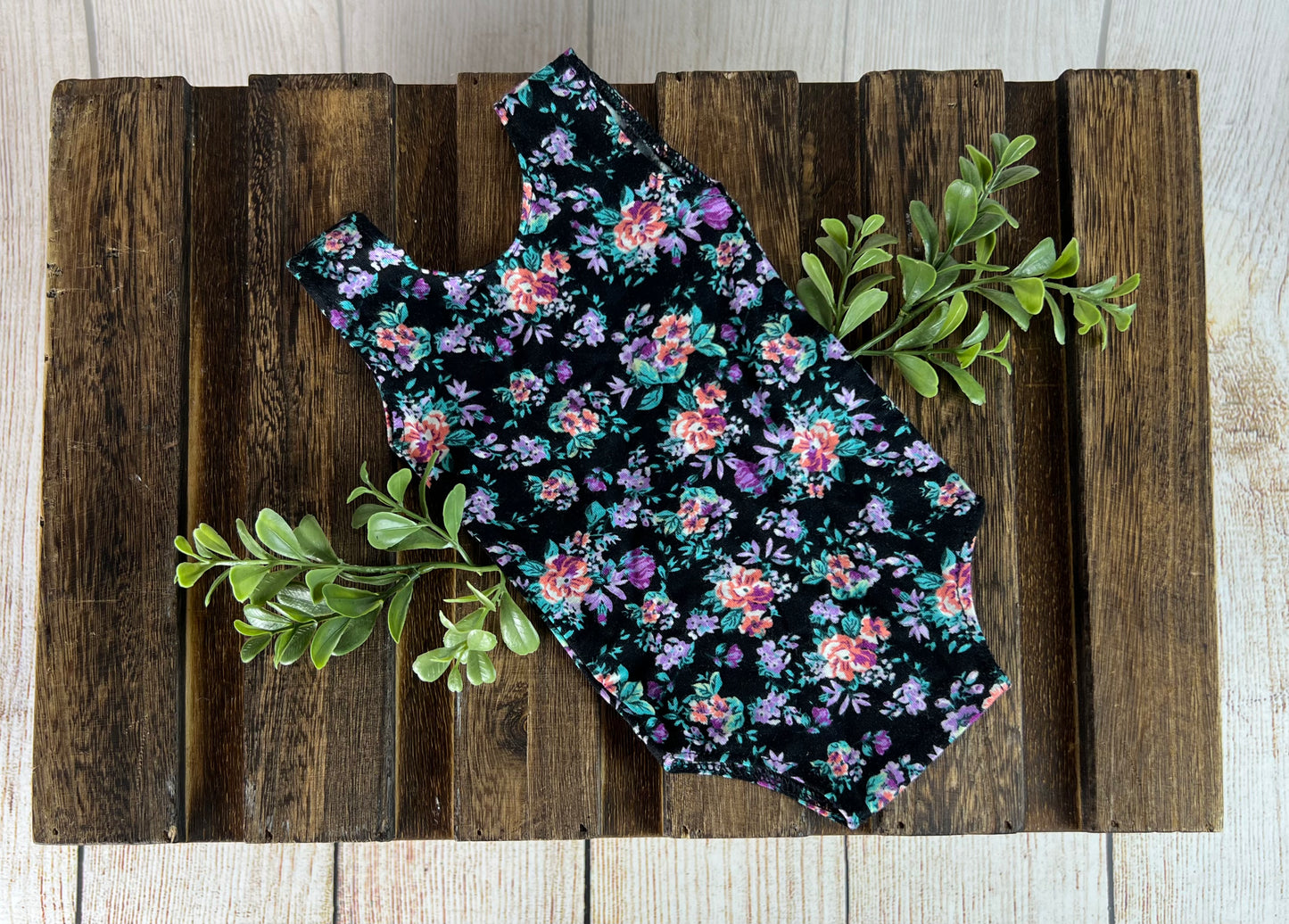 Sleeveless Stitch Romper - Floral 2