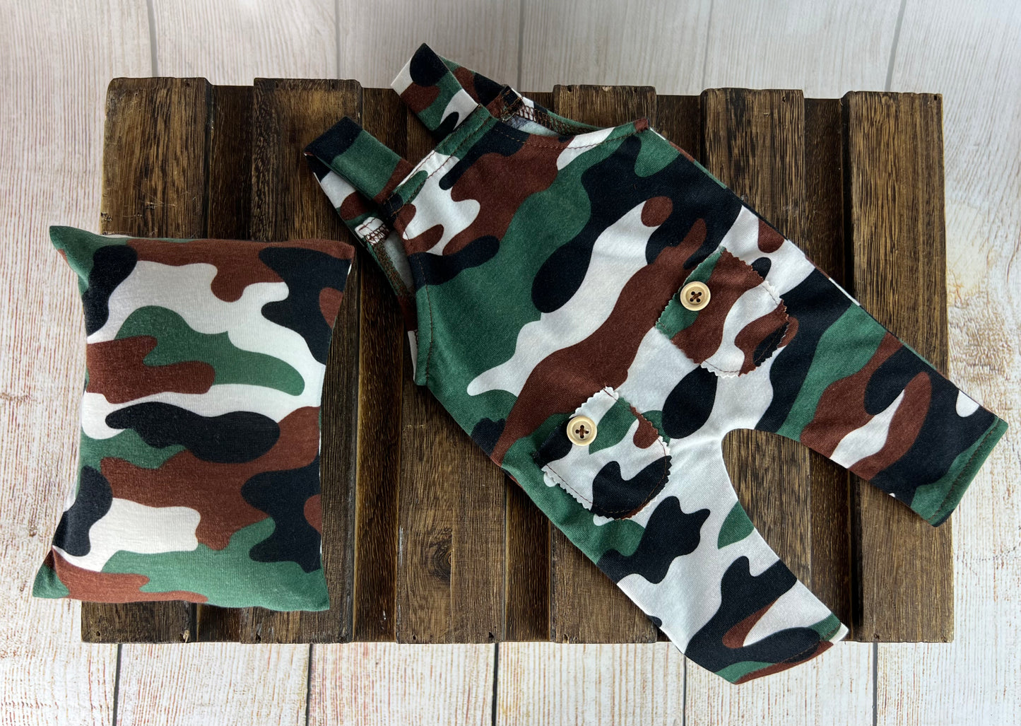 SET Overall and Mini Pillow - Camouflage #3
