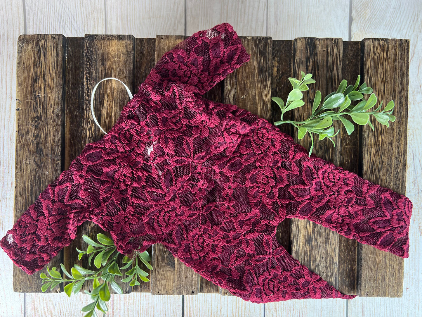 SET Leggings and Blouse - Burgundy Lace