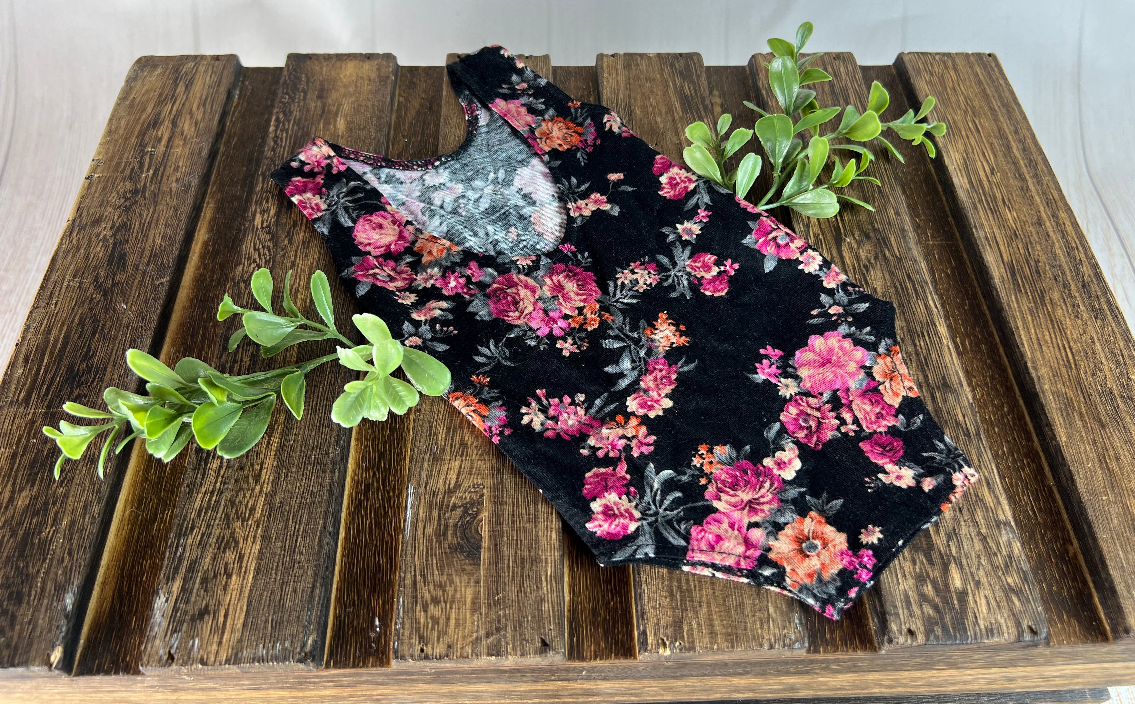 Sleeveless Stitch Romper- Floral 3 -