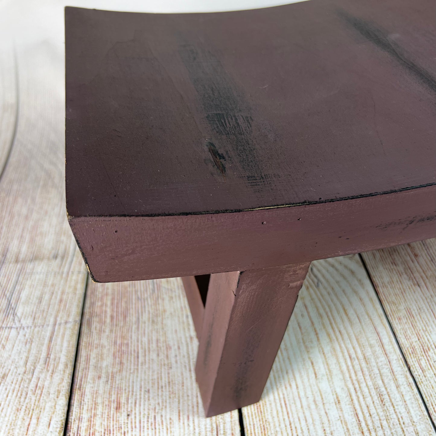 Curved Vintage Bench - Model 2-Brown (AS IS ITEM #01)