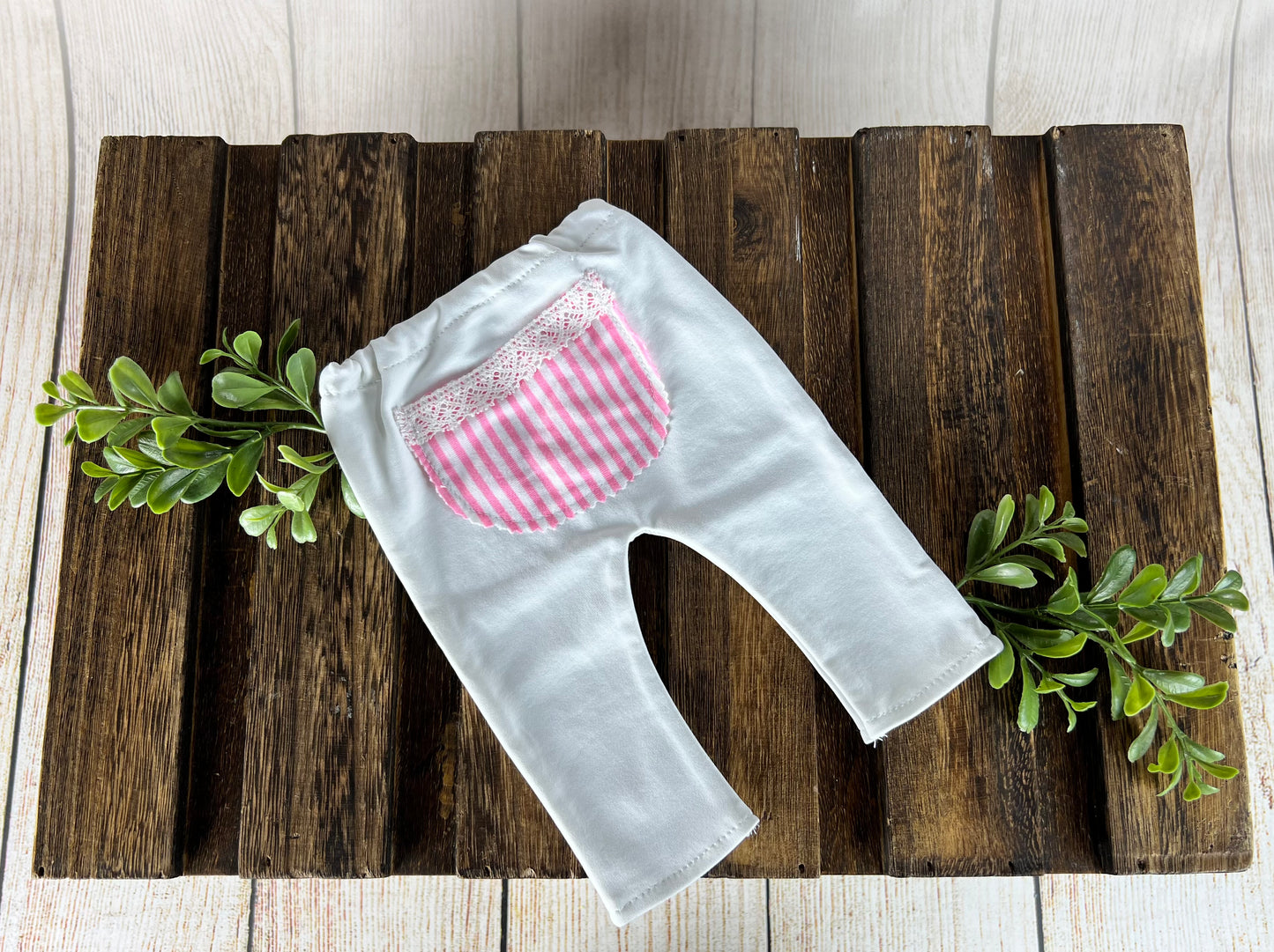 SET Pants, Pillow and Bonnet - Pink Stripes