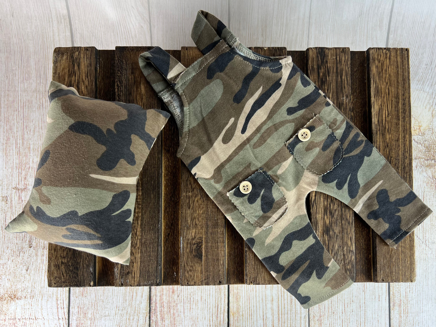 SET Overall and Mini Pillow - Camouflage #2