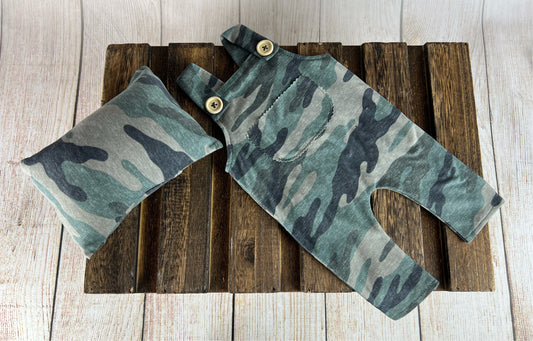 SET Overall and Mini Pillow - Camouflage #1