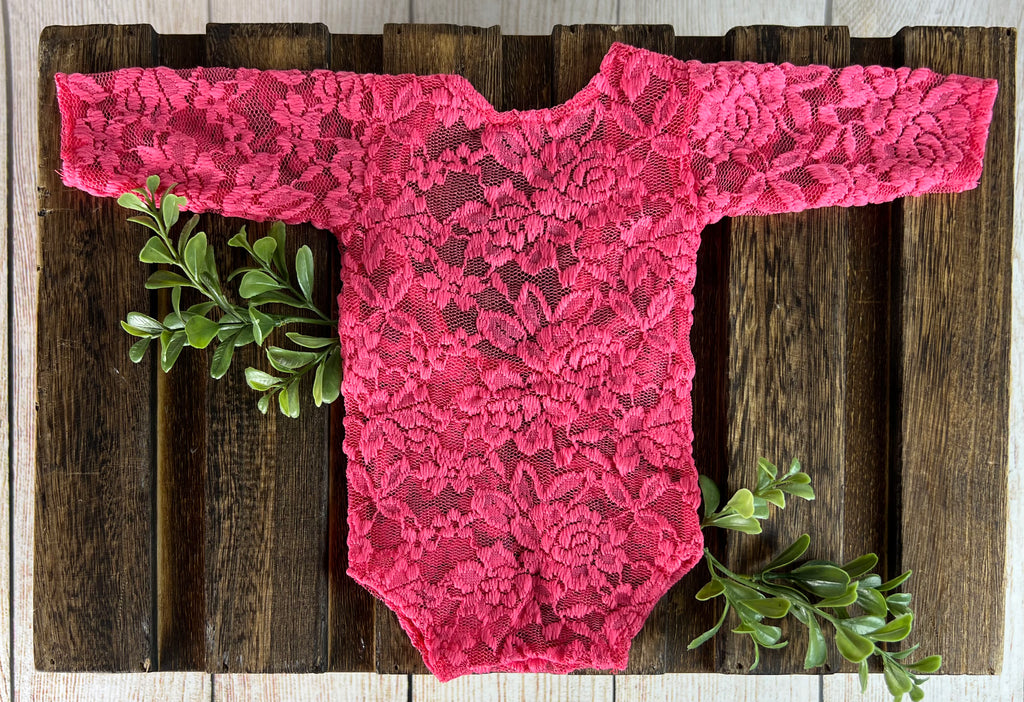 Lace Bodysuit - Coral