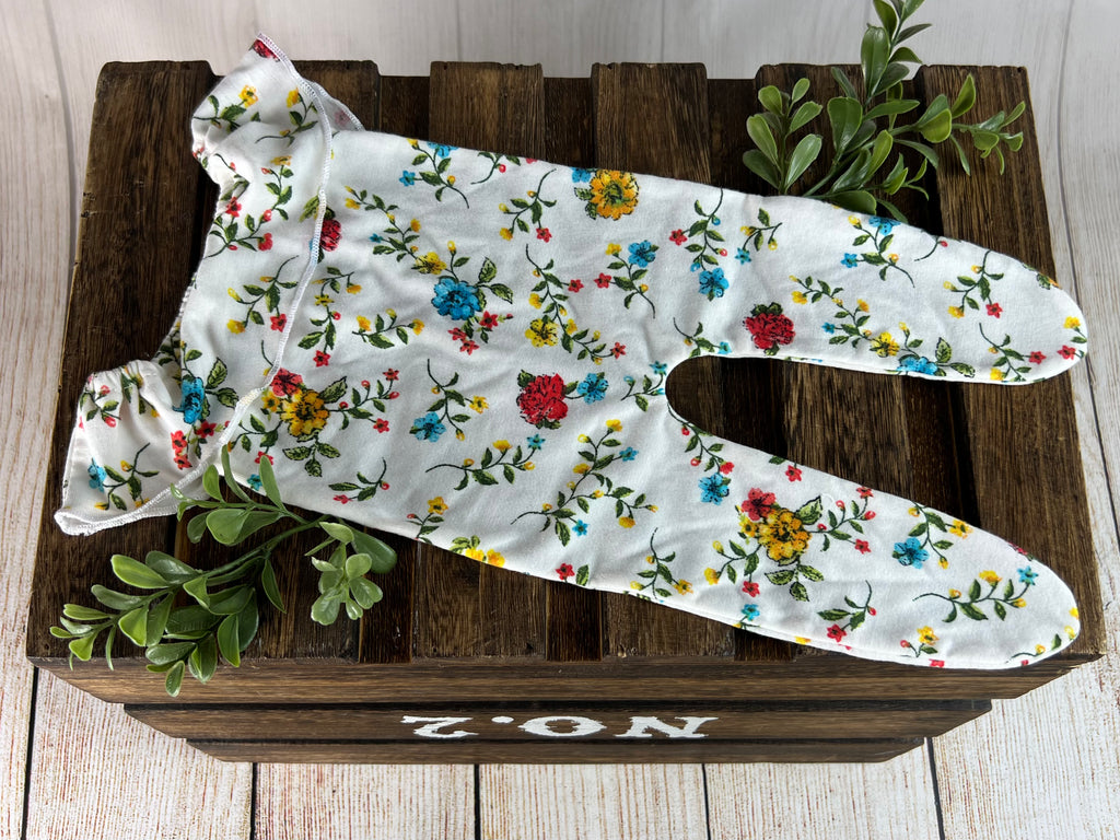 Footed Ruffled Sleeveless Pajamas - Floral