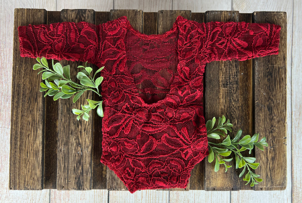 Lace Bodysuit - Red