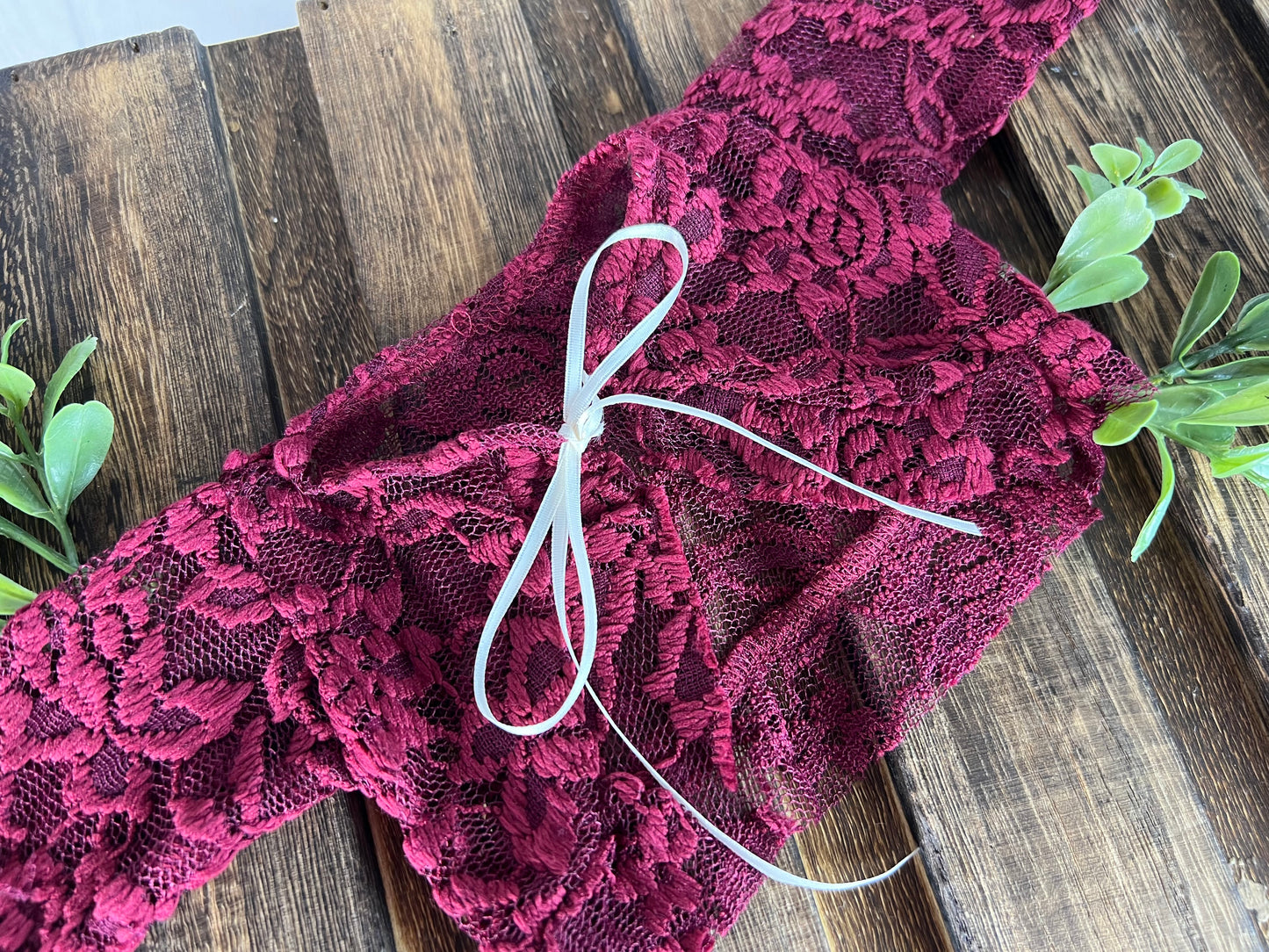 SET Leggings and Blouse - Burgundy Lace