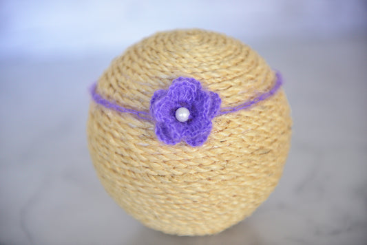 Mohair Flower Headband - Lilac