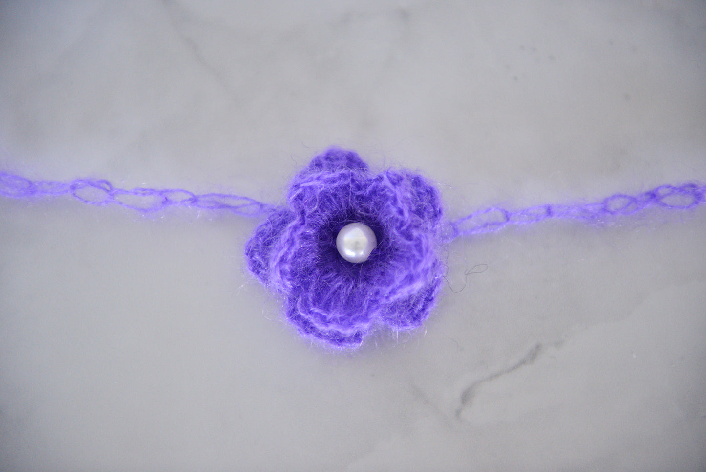 Mohair Flower Headband - Lilac