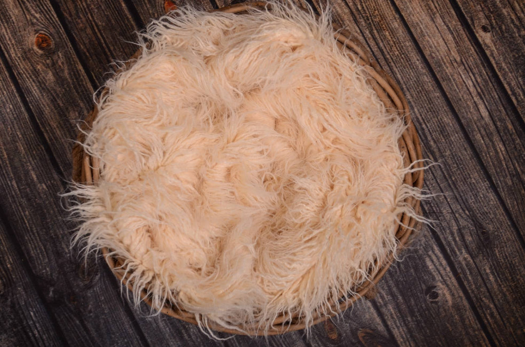 Mongolian Faux Fur - Beige-Newborn Photography Props