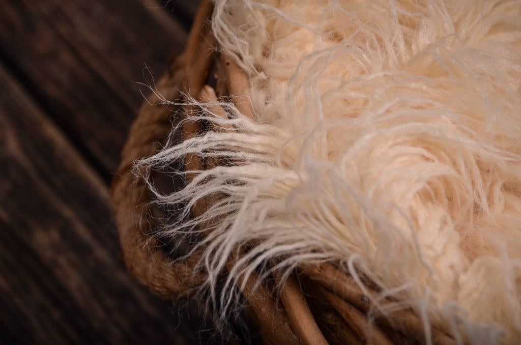Mongolian Faux Fur - Beige-Newborn Photography Props