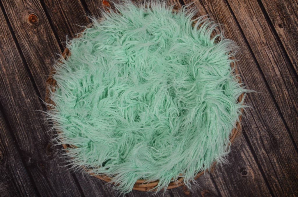 Mongolian Faux Fur - Aqua-Newborn Photography Props