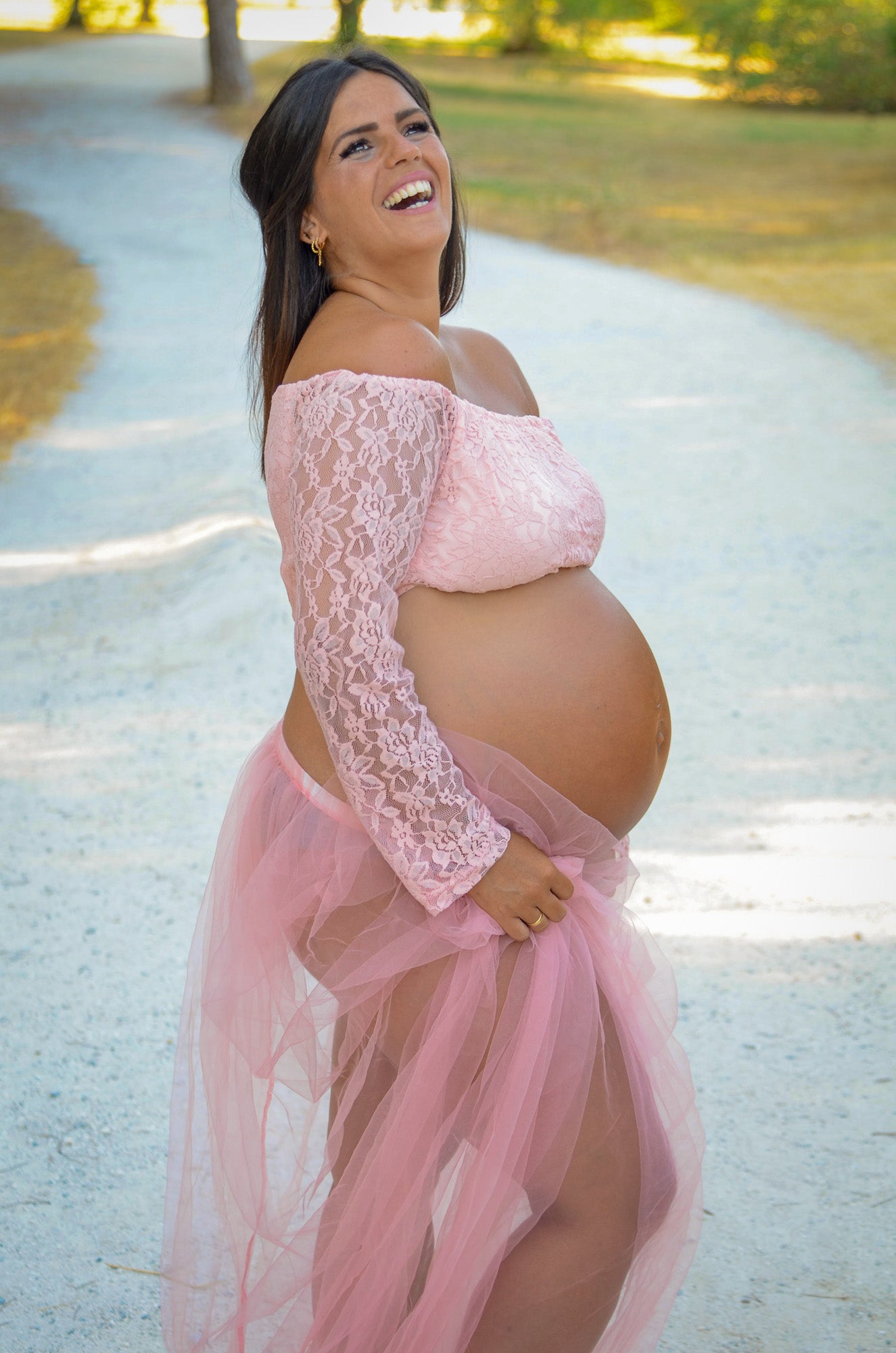 SET Lace Long Sleeve Top and Tulle Skirt Newborn Studio Props