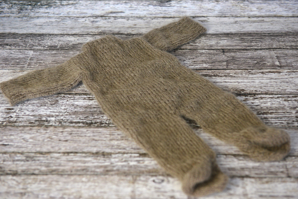 Mohair Bear Bonnet and Suit for baby 