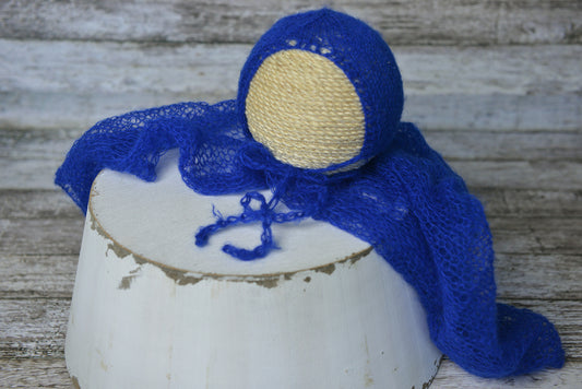 Knit Wrap and Bonnet for newborn photography