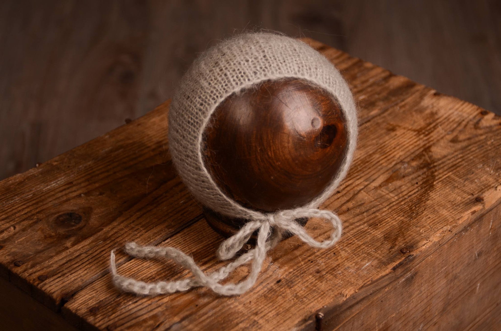 Mohair Bonnet - Beige-Newborn Photography Props