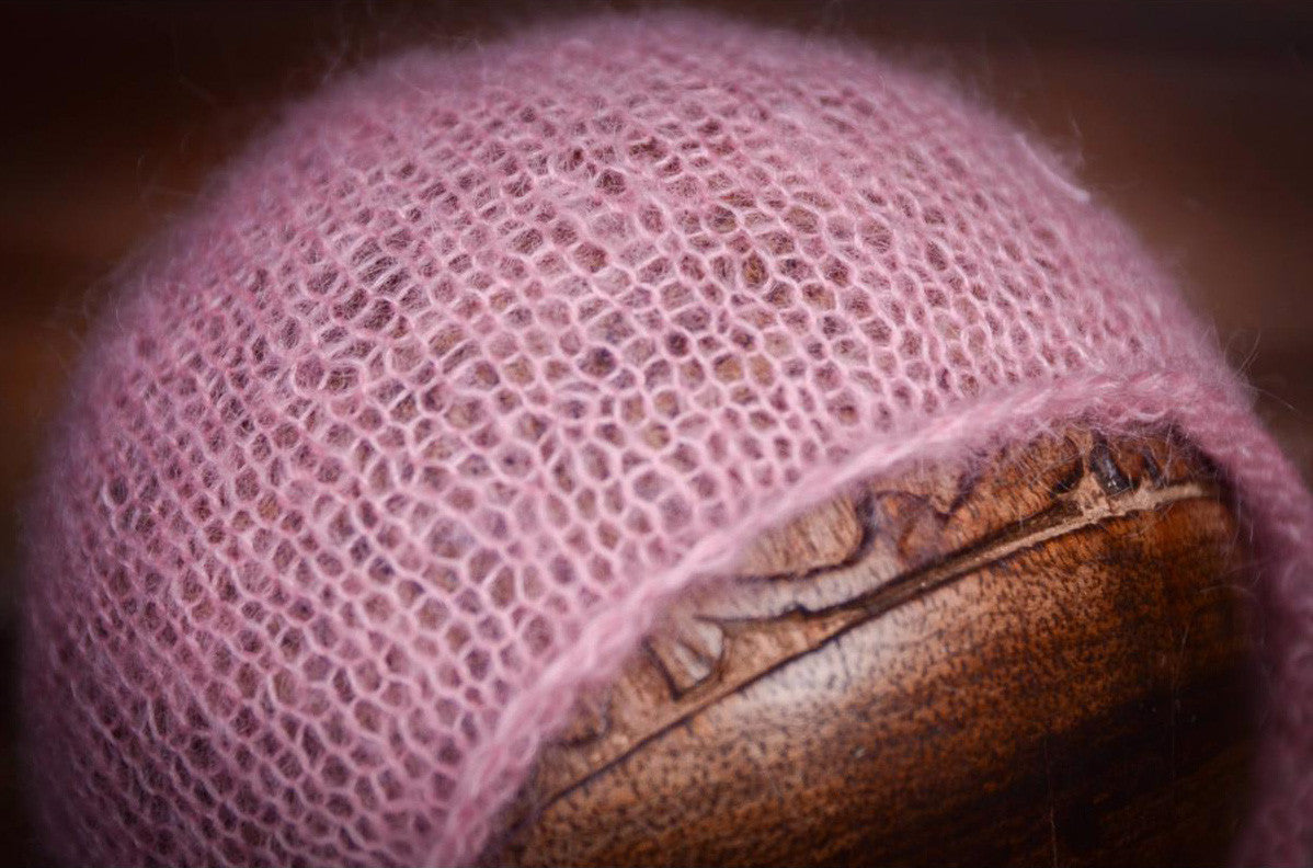 Mohair Bonnet - Pink-Newborn Photography Props