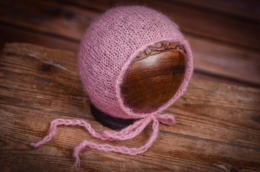 Mohair Bonnet - Pink-Newborn Photography Props
