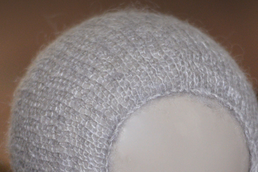 Mohair Bonnet - Silver-Newborn Photography Props