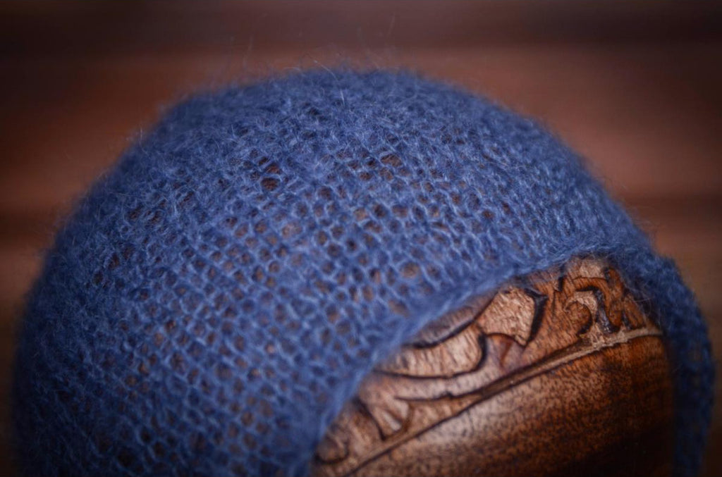 Mohair Bonnet - Steel Blue-Newborn Photography Props