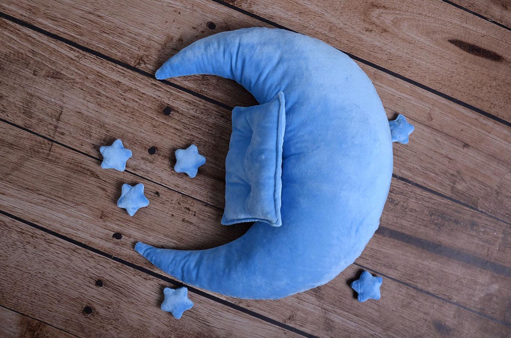 Moon Pillow Set - Light Blue