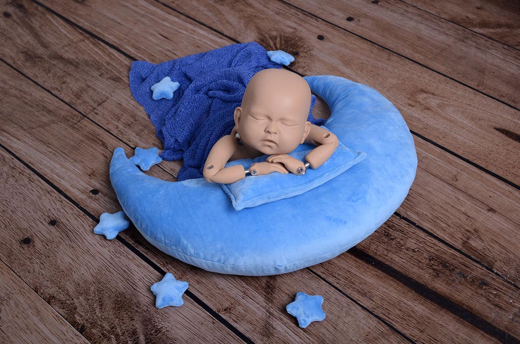 Moon Pillow Set - Light Blue