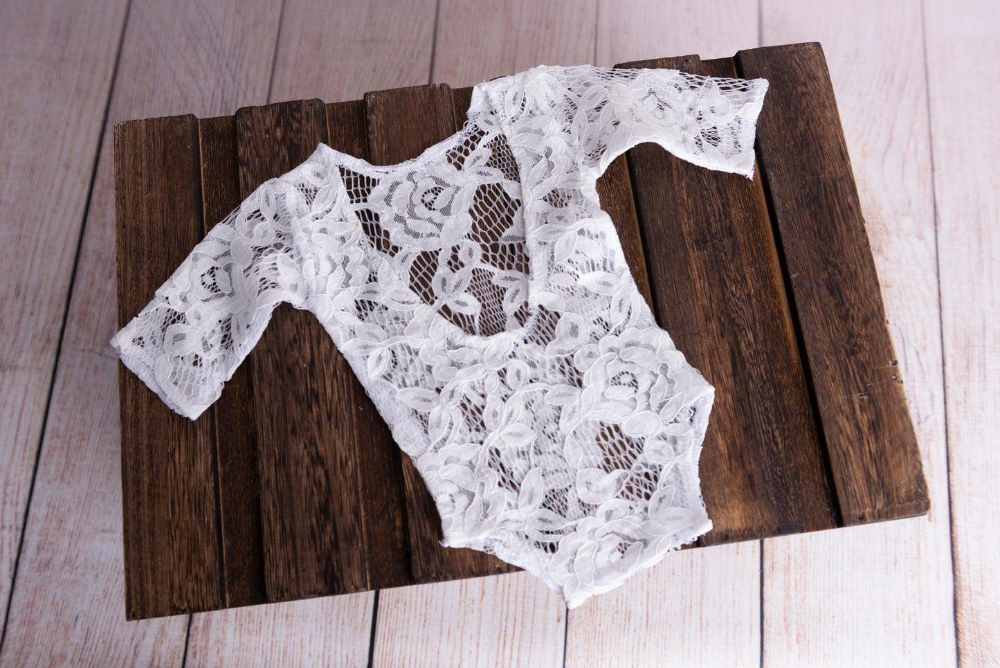 Lace Bodysuit - White - Model 2