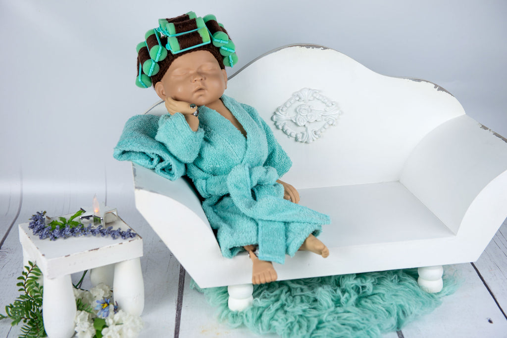 Newborn Curlers Wig - Green/Dark Hair