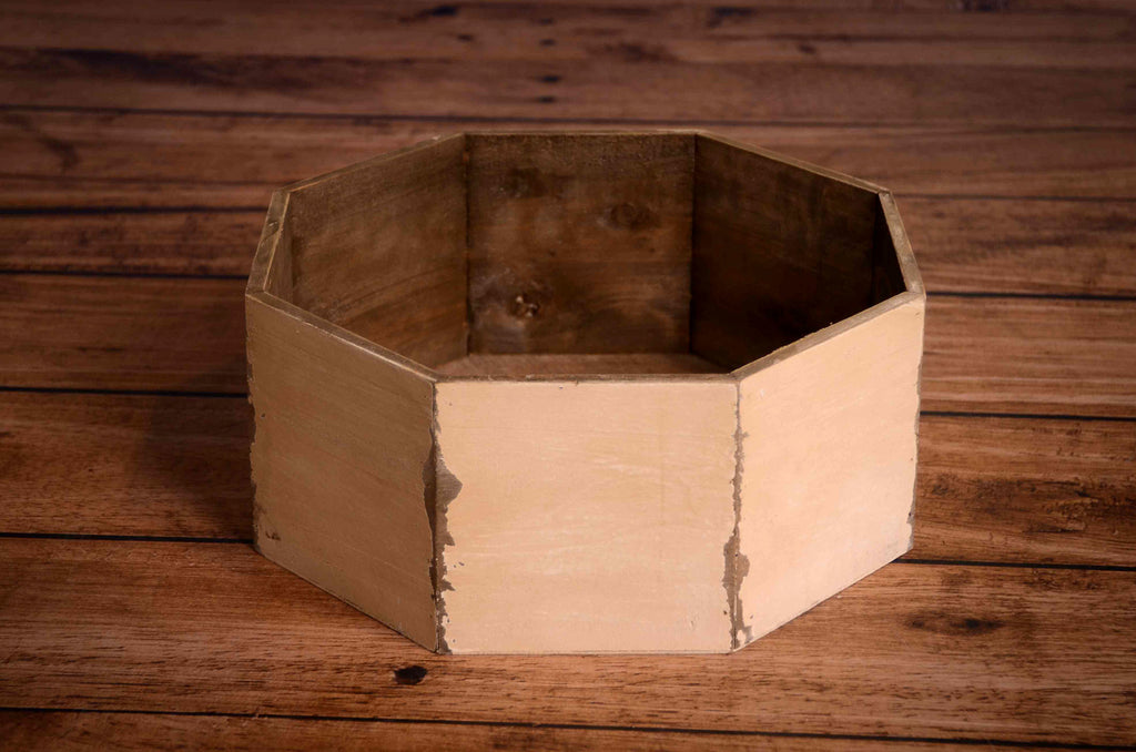 Rustic Bucket - Octogonal - Cream-Newborn Photography Props