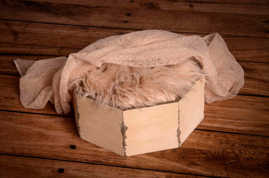 Rustic Bucket - Octogonal - Cream-Newborn Photography Props