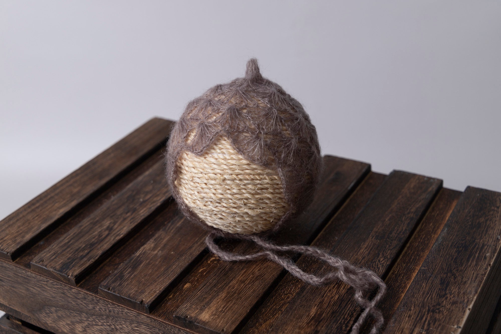 Ornate Pointy Mohair Bonnet - Nut