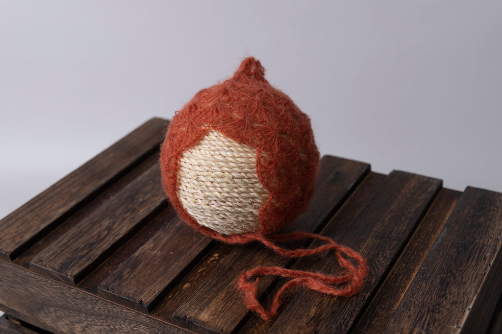 Ornate Pointy Mohair Bonnet - Vermeil