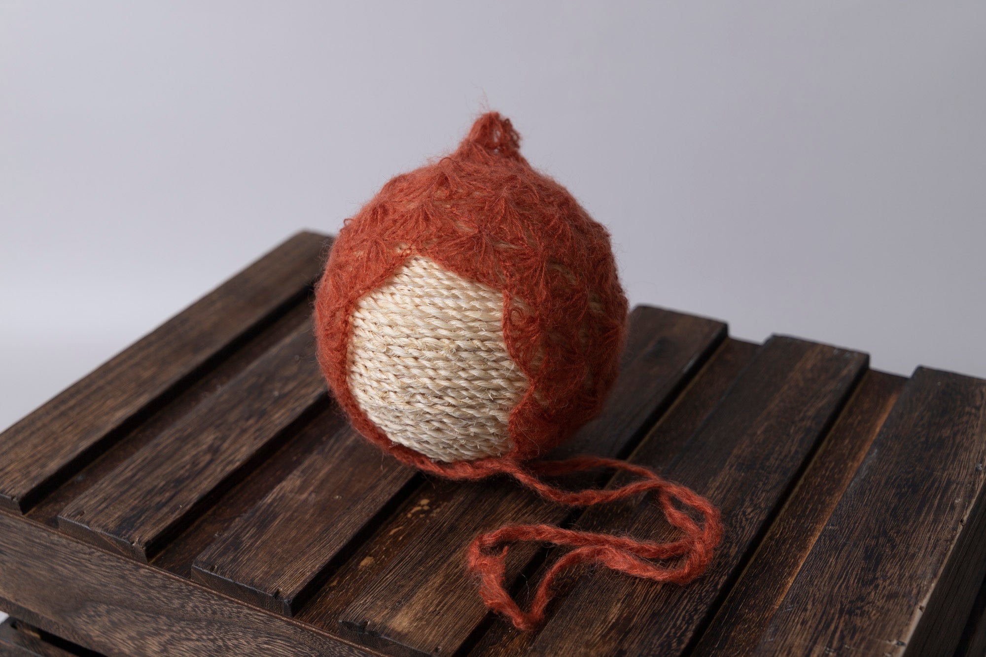 Ornate Pointy Mohair Bonnet - Vermeil