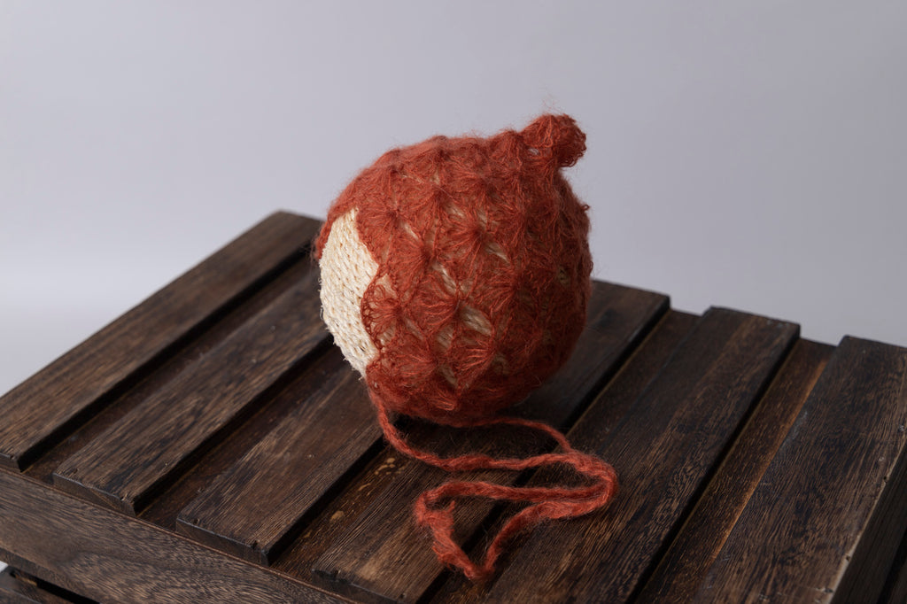 Ornate Pointy Mohair Bonnet - Vermeil